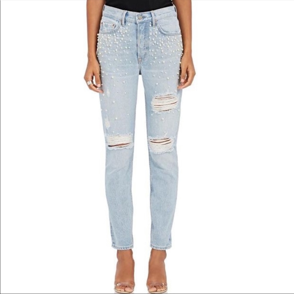 GRLFRND Denim Karolina Pearl Detail Jeans